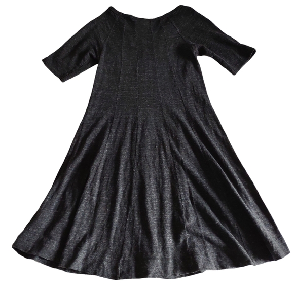 Ganni Size Medium Winter Jersey Grey Short Sleeve 100% Cotton A-Line Dress - Picture 2 of 16